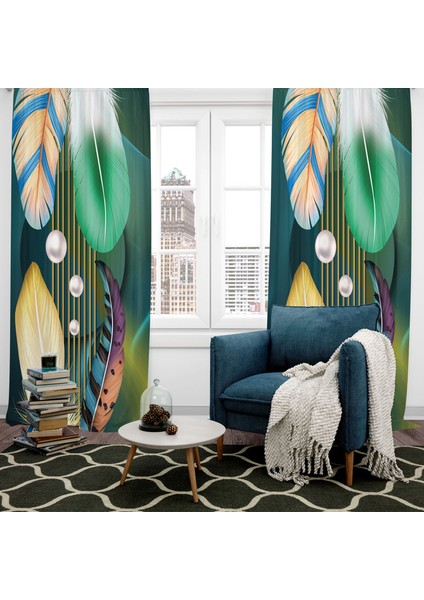 Dijital Baskılı Fon Perde Iki Kanat