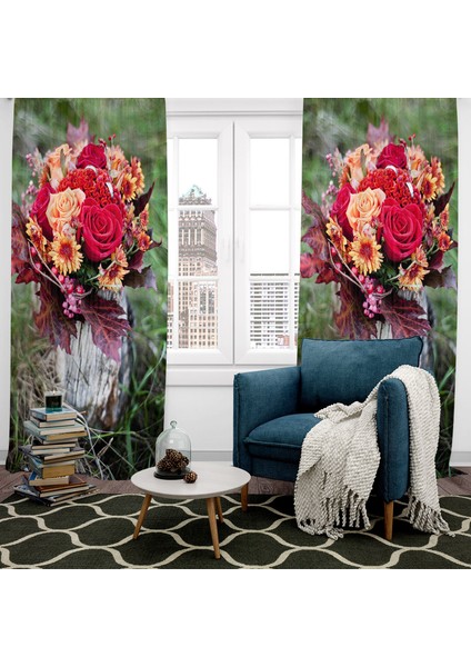 Dijital Baskılı Fon Perde Iki Kanat