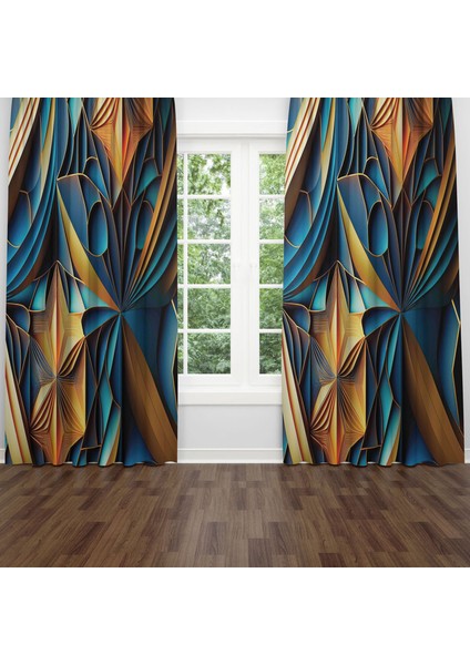 Dijital Baskılı Fon Perde Iki Kanat