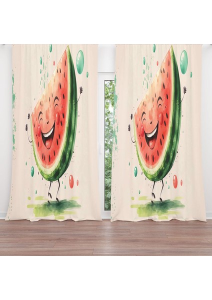 Dijital Baskılı Fon Perde Iki Kanat