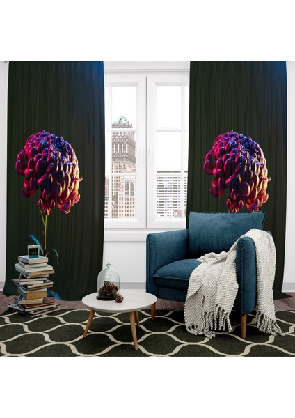 Dijital Baskılı Fon Perde Iki Kanat