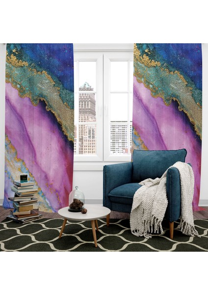 Dijital Baskılı Fon Perde Iki Kanat