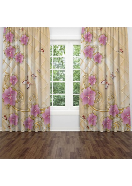 Dijital Baskılı Fon Perde Iki Kanat