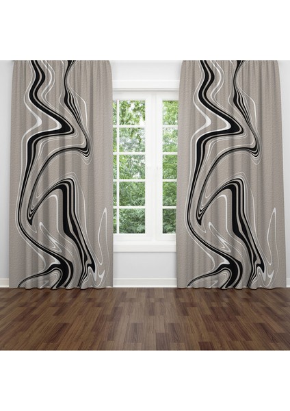 Dijital Baskılı Fon Perde Iki Kanat