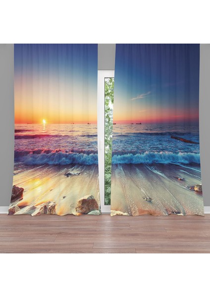 Dijital Baskılı Fon Perde Iki Kanat