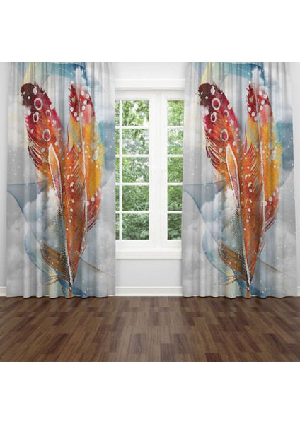 Dijital Baskılı Fon Perde Iki Kanat