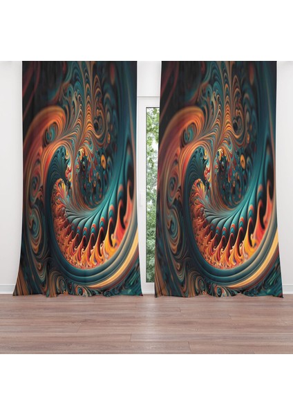 Dijital Baskılı Fon Perde Iki Kanat