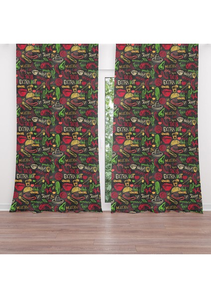 Dijital Baskılı Fon Perde Iki Kanat