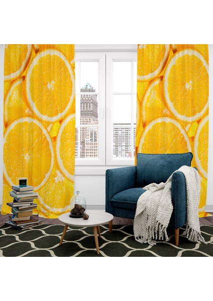 Dijital Baskılı Fon Perde Iki Kanat