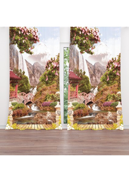 Dijital Baskılı Fon Perde Iki Kanat