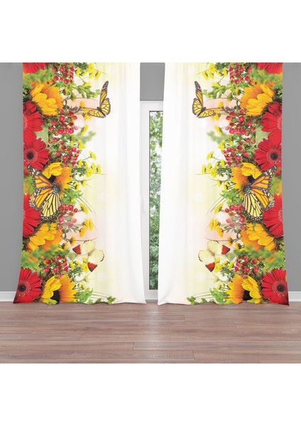 Dijital Baskılı Fon Perde Iki Kanat