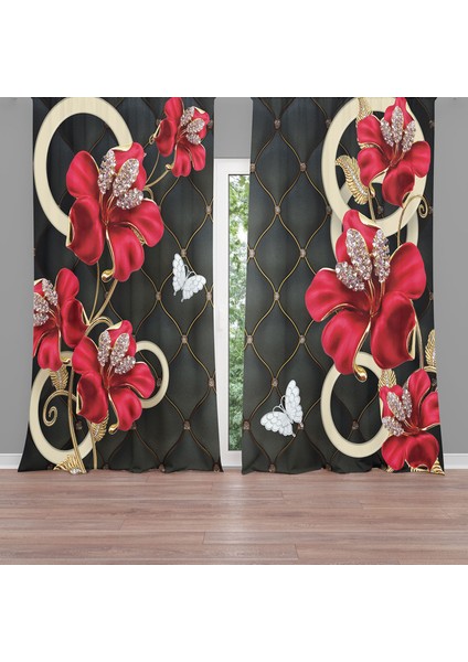 Dijital Baskılı Fon Perde Iki Kanat