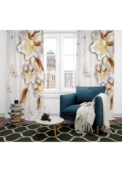 Dijital Baskılı Fon Perde Iki Kanat