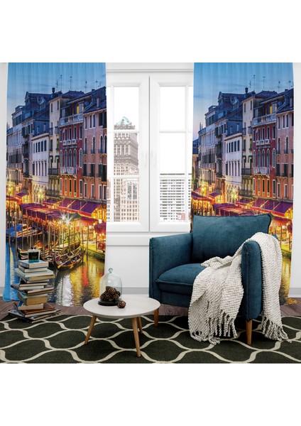 Dijital Baskılı Fon Perde Iki Kanat