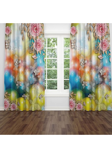 Dijital Baskılı Fon Perde Iki Kanat