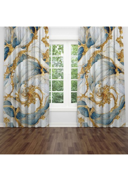 Dijital Baskılı Fon Perde Iki Kanat