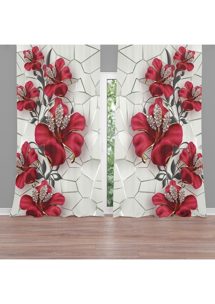 Dijital Baskılı Fon Perde Iki Kanat