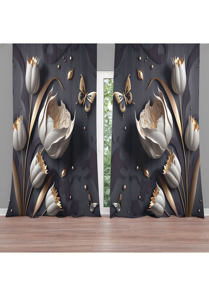 Dijital Baskılı Fon Perde Iki Kanat
