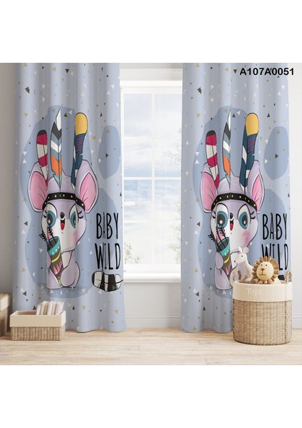 Dijital Baskılı Fon Perde Iki Kanat