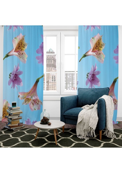 Dijital Baskılı Fon Perde Iki Kanat