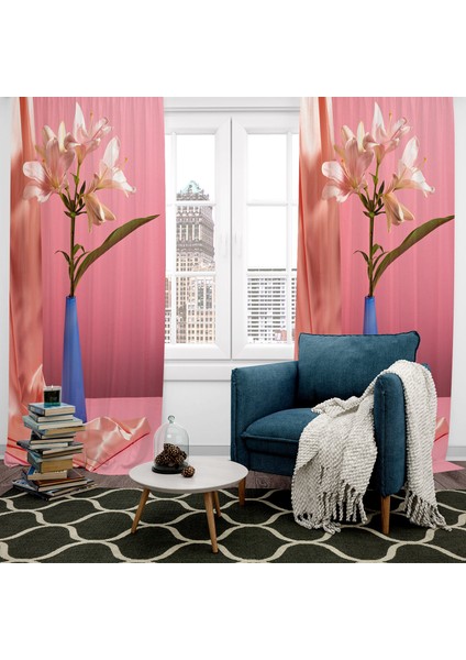 Dijital Baskılı Fon Perde Iki Kanat