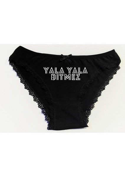 Bitmez Yazılı Baskılı Kadın Külot