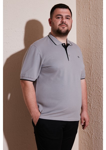 Büyük Beden Pamuklu Regular Fit Polo Yaka T Shirt Erkek Polo Yaka T Shirt 5902118B