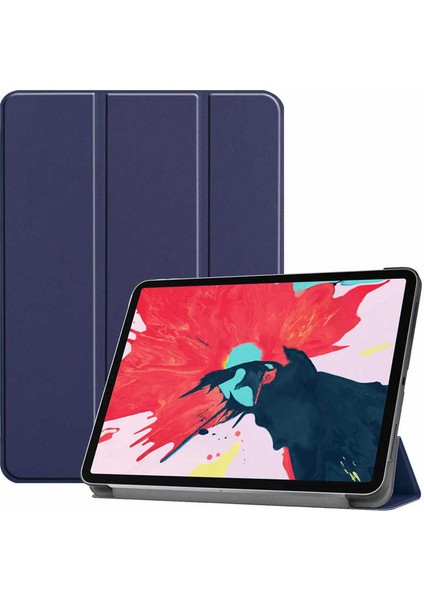 Megafox Teknoloji Apple iPad Pro 11 2020 (2.nesil) Uyumlu Tablet Kılıfı Smart Cover Standlı Kılıf, Lacivert