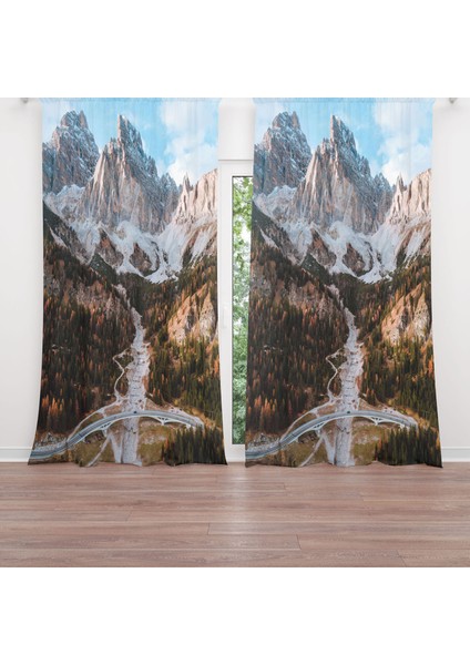 Dijital Baskılı Fon Perde Iki Kanat