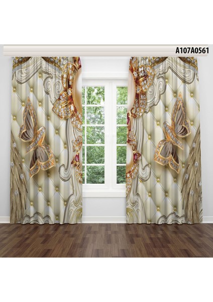 Dijital Baskılı Fon Perde Iki Kanat