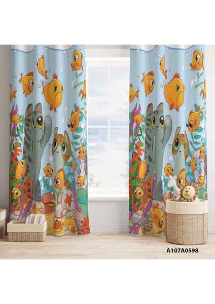 Dijital Baskılı Fon Perde Iki Kanat