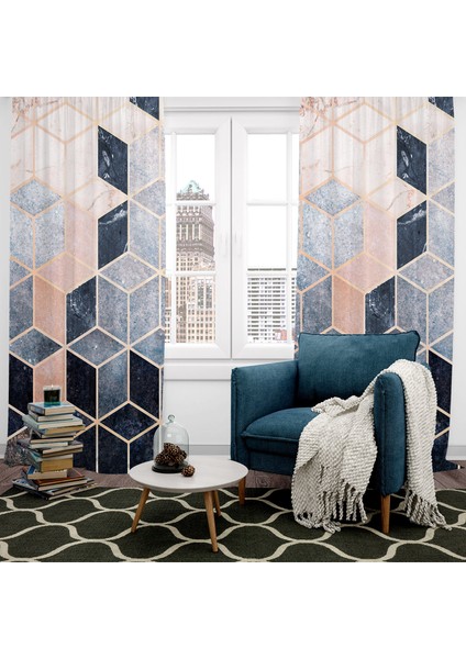 Dijital Baskılı Fon Perde Iki Kanat