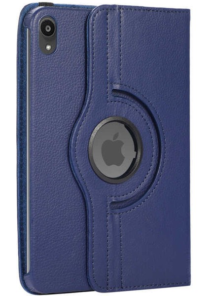 Apple iPad Mini 2021 (6.nesil) Uyumlu Tablet Kılıfı 360 Dönebilen Standlı Kılıf, Lacivert