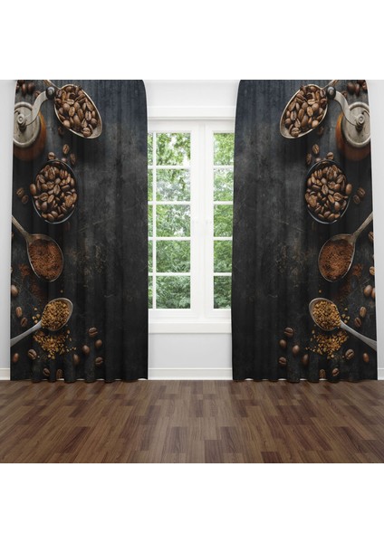 Dijital Baskılı Fon Perde Iki Kanat