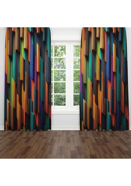 Dijital Baskılı Fon Perde Iki Kanat