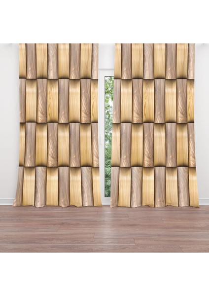 Dijital Baskılı Fon Perde Iki Kanat