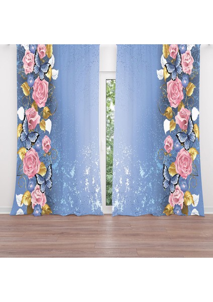 Dijital Baskılı Fon Perde Iki Kanat