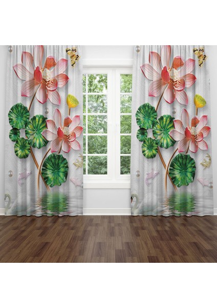 Dijital Baskılı Fon Perde Iki Kanat