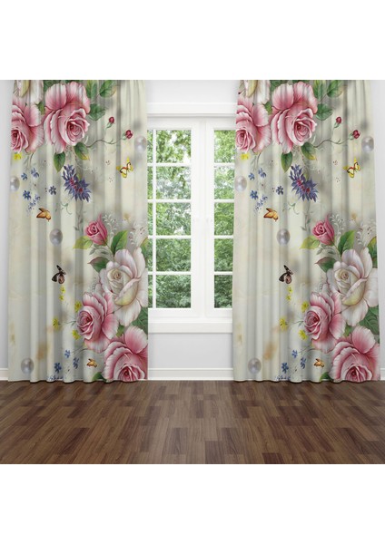 Dijital Baskılı Fon Perde Iki Kanat