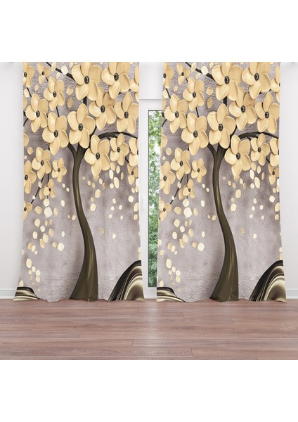 Dijital Baskılı Fon Perde Iki Kanat