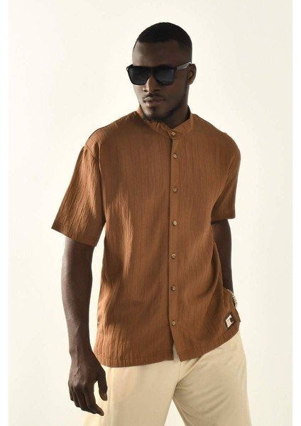 Kahverengi Düğmeli Basic Gömlek fiyatları