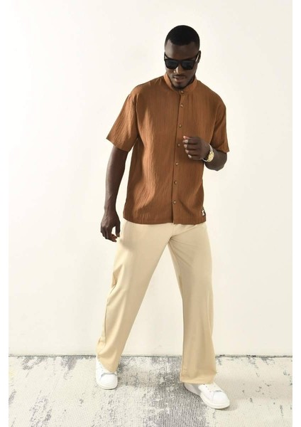 Kahverengi Düğmeli Basic Gömlek modelleri