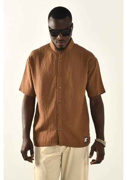 Kahverengi Düğmeli Basic Gömlek indirimleri