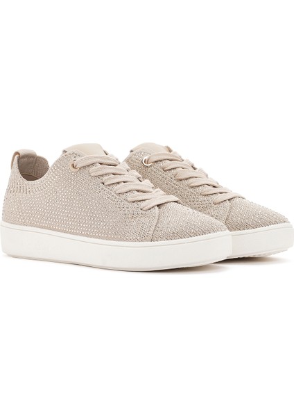Zero Kadın Bej Taşlı Kalın Tabanlı Sneaker 24SFD43156F