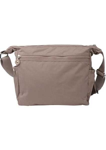 213 Klinkır Kaliteli Kumaş Bayan Çapraz Omuz Çantası Vizon modelleri