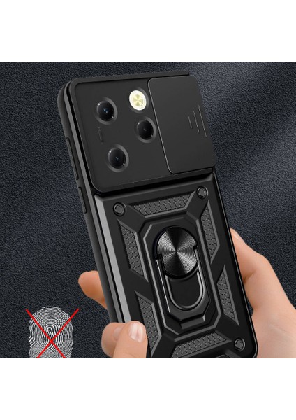 M.tk moveteck Tecno Spark 20 Pro Kılıf Kamera Korumalı Sürgülü Yüzüklü Standlı Armor Military Tank Kızaklı Silikon Kapak