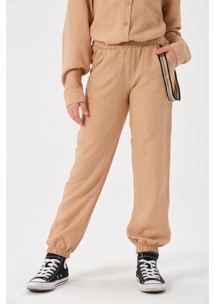 Genç Kız Çocuk Aksesuar Detaylı Jogger Pantolon modelleri