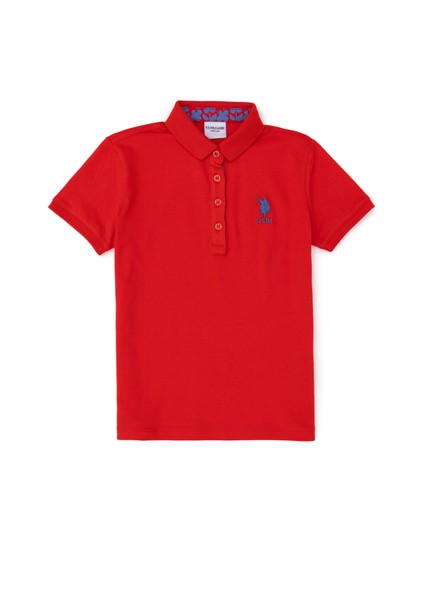 U.S. Polo Assn. Kız Çocuk Kırmızı Tişört Basic 50283286-VR030