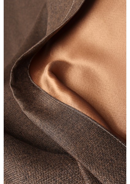 Kahverengi Hasır Işık Geçirmez Blackout Fon Perde Pilesiz Düz Dikim fırsatları