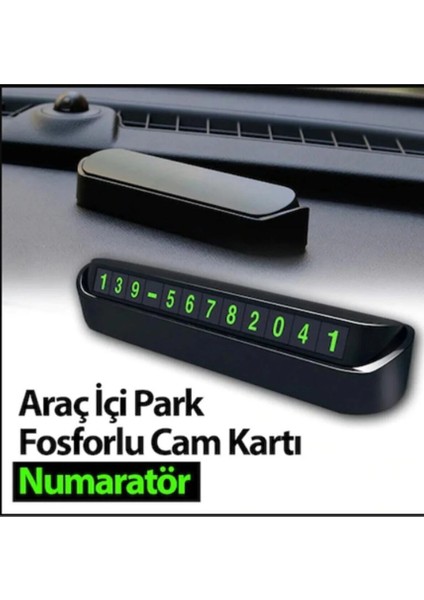Araç Içi Park Telefon Numarası Fosforlu Numaratör Oto Cam Kartı